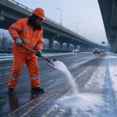 Why does snow melt more easily after spreading calcium chloride ?